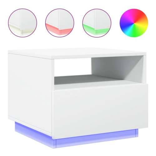 Stolić za kavu s LED svjetlima bijeli 50 x 49 x 40 cm - Bijela 1 50 cm Cijena