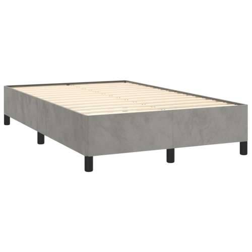 Krevet s oprugama i madracem svjetlosivi 120x190 cm baršunasti - Svjetlosiva 120 x 190 cm gumbi Cijena