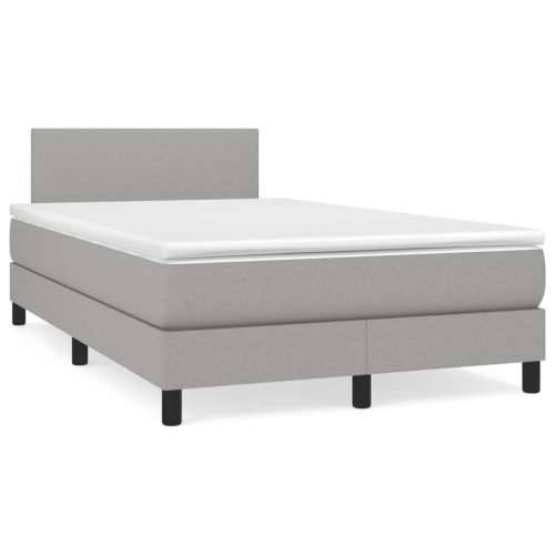 Krevet s oprugama i madracem LED svjetlosivi 120x190 cm tkanina - Svjetlosiva 120 x 190 cm Gladak dizajn Cijena