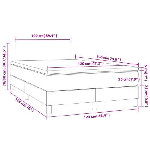 Krevet s oprugama i madracem LED svjetlosivi 120x190 cm tkanina - Svjetlosiva 120 x 190 cm Gladak dizajn Cijena