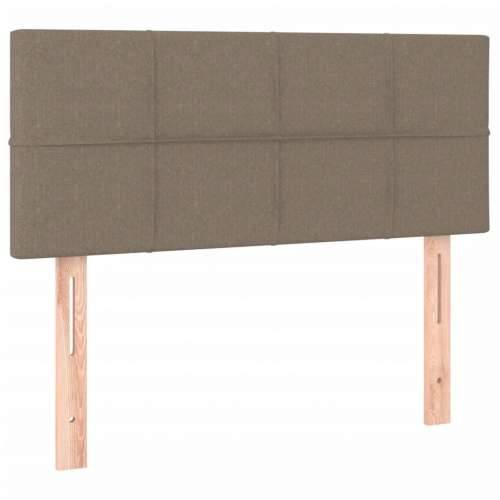 Krevet s oprugama i madracem LED smeđesivi 120x190cm od tkanine - Sivo-smeđa 120 x 190 cm Blok s kvadratima Cijena