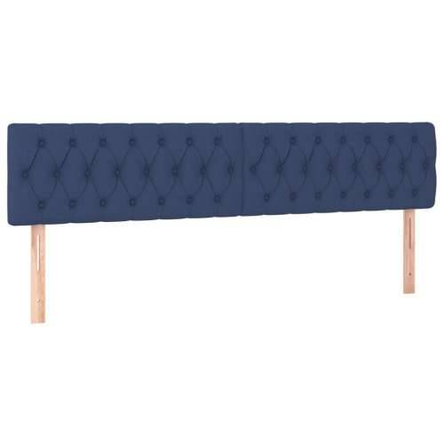 Krevet s oprugama i madracem LED plavi 120 x 190 cm od tkanine - Plava 120 x 190 cm Dizajn s gumbima Cijena