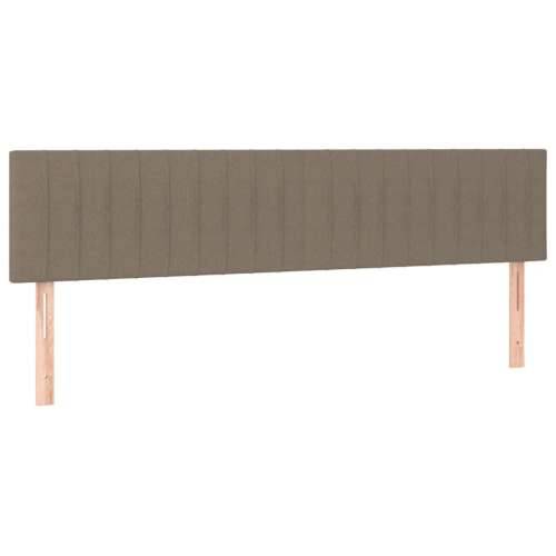 Krevet s oprugama i madracem LED smeđesivi 120x190cm od tkanine - Sivo-smeđa 120 x 190 cm Okomite pruge Cijena