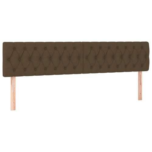Krevet s oprugama i madracem LED tamnosmeđi 120x190 cm tkanina - Tamno smeđa 120 x 190 cm Dizajn s gumbima Cijena
