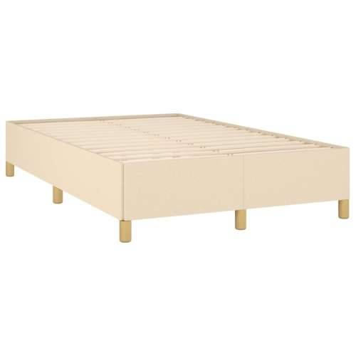 Krevet s oprugama i madracem LED krem 120 x 190 cm od tkanine - Krema 120 x 190 cm Dizajn s gumbima Cijena