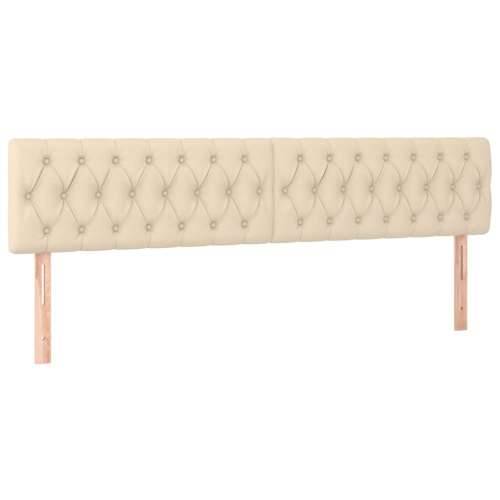 Krevet s oprugama i madracem LED krem 120 x 190 cm od tkanine - Krema 120 x 190 cm Dizajn s gumbima Cijena