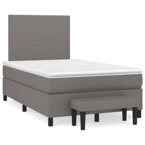 Krevet box spring s madracem tamnosivi 120 x 190 cm tkanina - Tamno siva 120 x 190 cm Gladak dizajn Cijena
