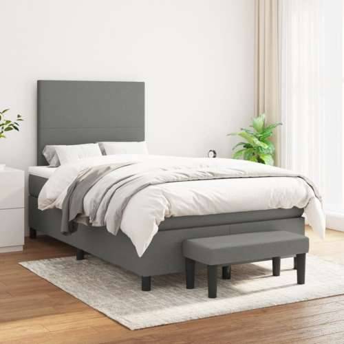 Krevet box spring s madracem tamnosivi 120 x 190 cm tkanina - Tamno siva 120 x 190 cm Gladak dizajn Cijena