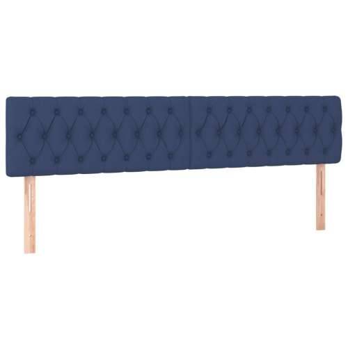 Krevet s oprugama i madracem plavi 120 x 190 cm od tkanine - Plava 120 x 190 cm Dizajn s gumbima Cijena