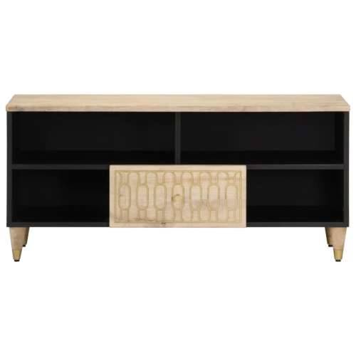 TV ormarić 100 x 33 x 46 cm od masivnog drva manga - Prirodna 1 Cijena