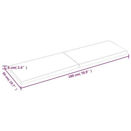 Zidna polica 180 x 50 x (2-6) cm neobrađena masivna hrastovina - Prirodna 180 x 50 x 6 cm 1 Cijena