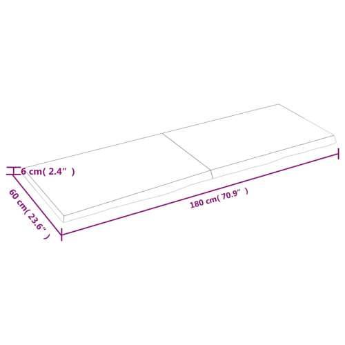 Zidna polica 180x60x(2-6) cm neobrađena masivna hrastovina - Prirodna 180 x 60 x 6 cm 1 Cijena
