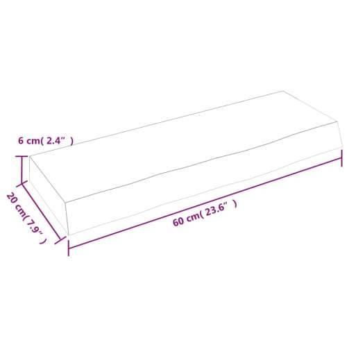 Zidna polica svjetlosmeđa 60x20x6 cm od obrađene hrastovine - Svjetlosmeđa 60 x 20 x 6 cm 1 Cijena