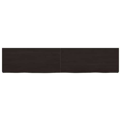 Zidna polica tamnosmeđa 140x30x(2-6) cm od obrađene hrastovine - Tamno smeđa 140 x 30 x 6 cm 1 Cijena