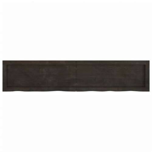 Zidna polica tamnosmeđa 140x30x(2-6) cm od obrađene hrastovine - Tamno smeđa 140 x 30 x 6 cm 1 Cijena