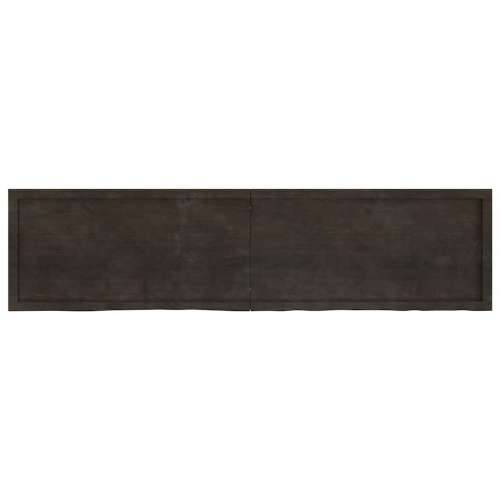 Zidna polica tamnosmeđa 200x50x(2-6) cm od obrađene hrastovine - Tamno smeđa 200 x 50 x 6 cm 1 Cijena