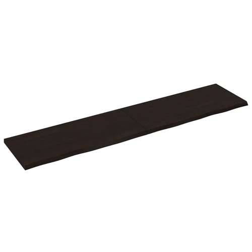Zidna polica tamnosmeđa 220x50x(2-4) cm od obrađene hrastovine - Tamno smeđa 220 x 50 x 4 cm 1 Cijena