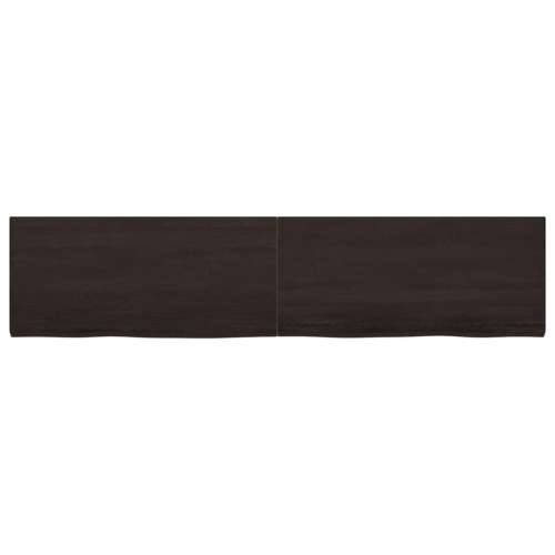 Zidna polica tamnosmeđa 220x50x(2-4) cm od obrađene hrastovine - Tamno smeđa 220 x 50 x 4 cm 1 Cijena