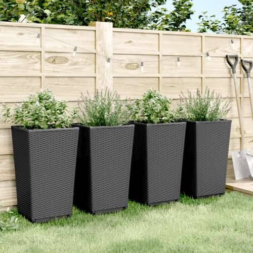Vrtne sadilice 4 kom crne 32,5 x 32,5 x 57 cm od PP-a - Crna 4 Cijena