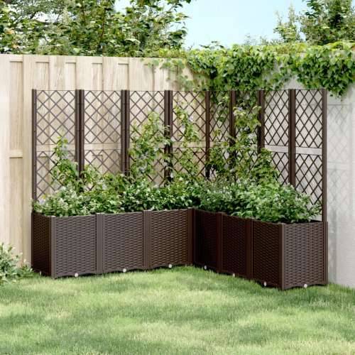 Vrtna sadilica s rešetkom smeđa 160 x 160 x 140 cm PP - Smeđa 160 x 160 x 140 cm 1 Cijena