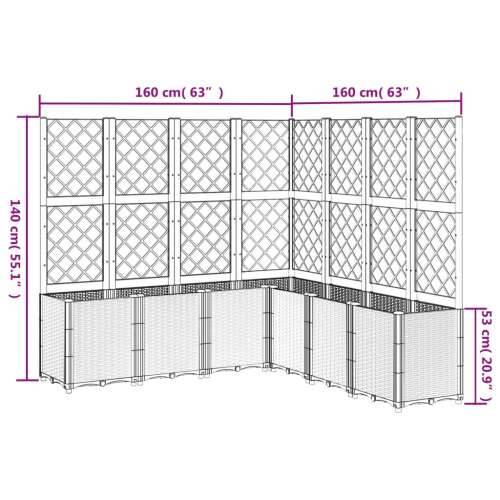 Vrtna sadilica s rešetkom smeđa 160 x 160 x 140 cm PP - Smeđa 160 x 160 x 140 cm 1 Cijena