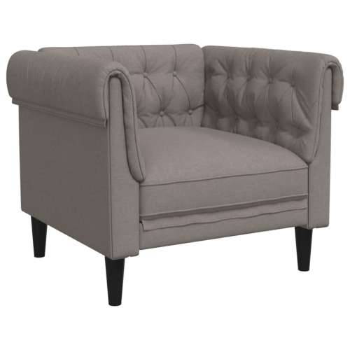 Fotelja Chesterfield smeđesiva od tkanine - Sivo-smeđa Sofa Cijena