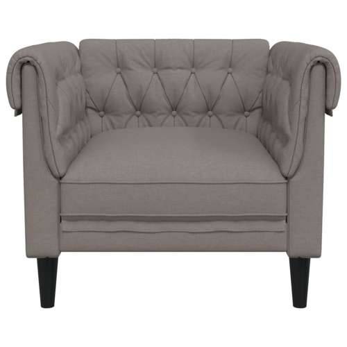 Fotelja Chesterfield smeđesiva od tkanine - Sivo-smeđa Sofa Cijena