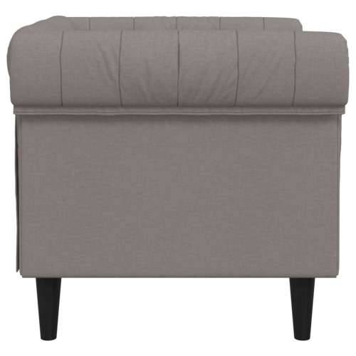 Fotelja Chesterfield smeđesiva od tkanine - Sivo-smeđa Sofa Cijena