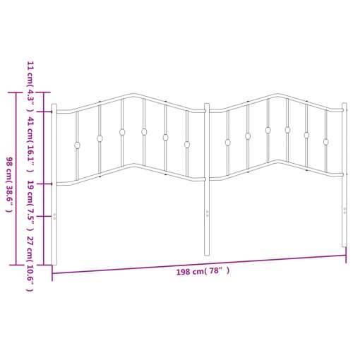 Metalno uzglavlje bijelo 193 cm - Bijela 193 cm 1 Cijena