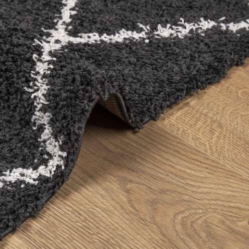 Čupavi tepih PAMPLONA s visokim vlaknima crni-krem 240 x 240 cm - Crna i krem 240 x 240 cm Cijena