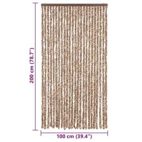 Zastor protiv muha bež-tamnosmeđi 100 x 200 cm od šenila - bež i tamnosmeđa 100 x 200 cm Cijena