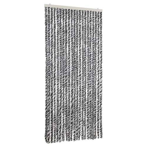 Zastor protiv insekata sivi i crno-bijeli 90 x 200 cm šenil - Crno-bijelo 90 x 200 cm Cijena