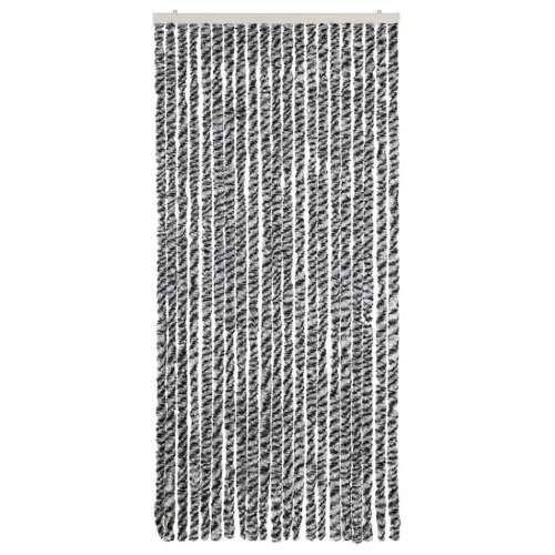 Zastor protiv insekata sivi i crno-bijeli 90 x 200 cm šenil - Crno-bijelo 90 x 200 cm Cijena