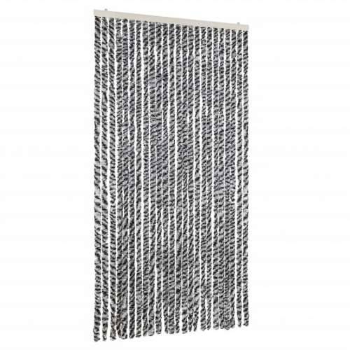 Zastor protiv muha sivi i crno-bijeli 100 x 200 cm od šenila - Crno-bijelo 100 x 200 cm Cijena