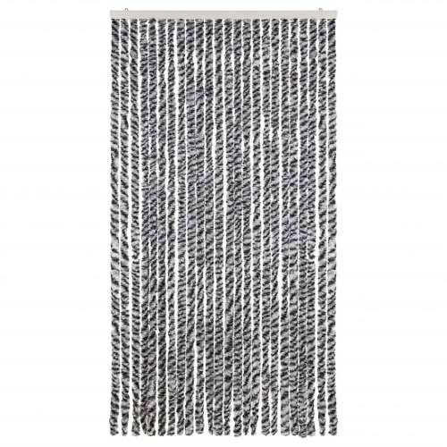Zastor protiv muha sivi i crno-bijeli 100 x 200 cm od šenila - Crno-bijelo 100 x 200 cm Cijena