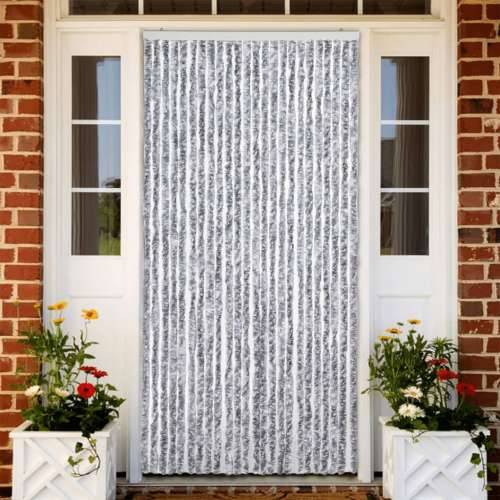 Zastor protiv muha bijelo-sivi 100 x 200 cm od šenila - Bijela i siva 100 x 230 cm Cijena