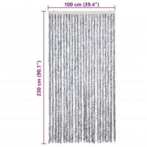 Zastor protiv muha bijelo-sivi 100 x 200 cm od šenila - Bijela i siva 100 x 230 cm Cijena