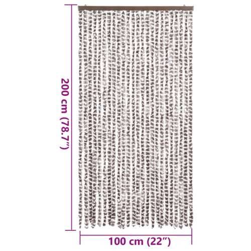 Zastor protiv muha Smeđesiva i bijeli 100 x 200 cm od šenila - Smeđesiva i bijela 100 x 200 cm Cijena