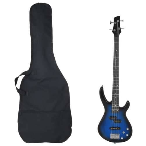 Električna bas gitara za početnike s torbom plavo-crna 4/4 46 ”