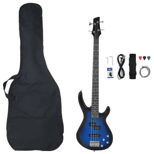 Električna bas gitara za početnike s torbom plavo-crna 4/4 46 ” Cijena