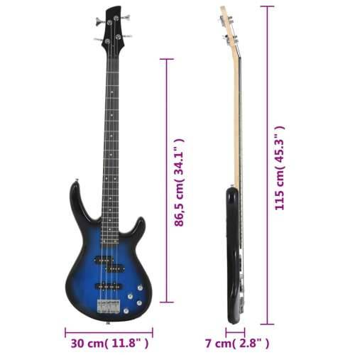 Električna bas gitara za početnike s torbom plavo-crna 4/4 46 ” Cijena