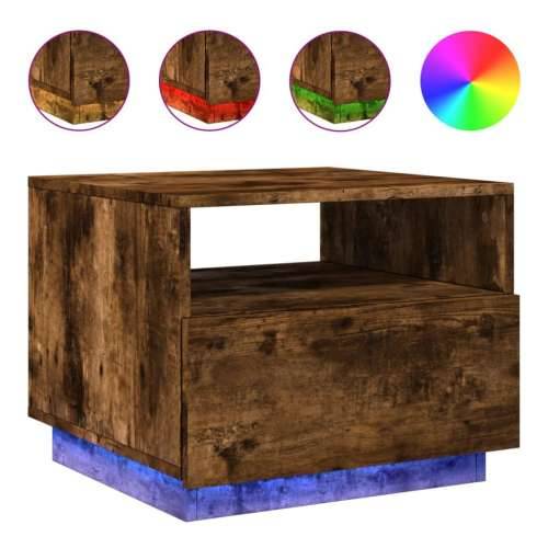 Stolić za kavu s LED svjetlima boja dimljenog hrasta 50x49x40cm - Dimljeni hrast 1 50 cm Cijena