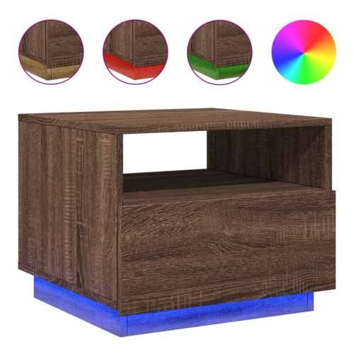 Stolić za kavu s LED svjetlima smeđi hrast 50x49x40 cm - Smeđi hrast 1 50 cm Cijena