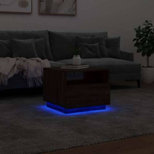 Stolić za kavu s LED svjetlima smeđi hrast 50x49x40 cm - Smeđi hrast 1 50 cm Cijena