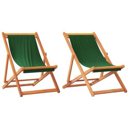 Sklopive stolice za plažu od tkanine 2 kom zelene - Zelena 2 Bez naslona za ruke Cijena