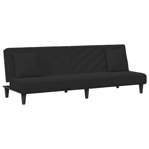 2-dijelni set sofa s jastucima crni baršunasti - Crna Bez naslona za ruke Cijena
