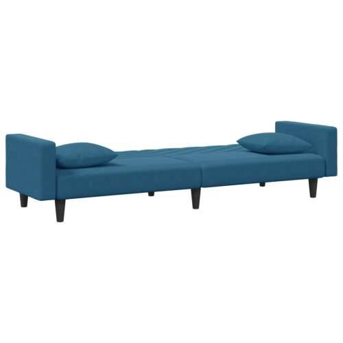2-dijelni set sofa s jastucima plavi baršunasti - Plava S naslonom za ruke Cijena