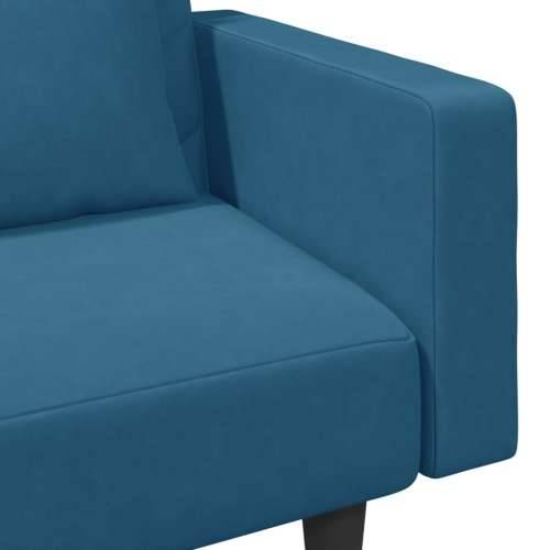 2-dijelni set sofa s jastucima plavi baršunasti - Plava S naslonom za ruke Cijena