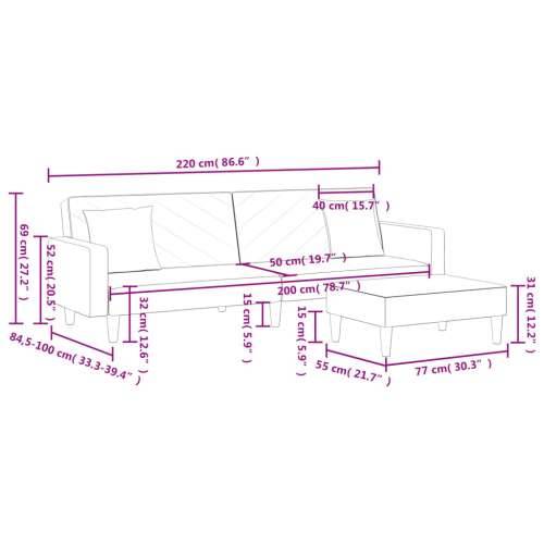 2-dijelni set sofa s jastucima plavi baršunasti - Plava S naslonom za ruke Cijena