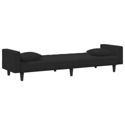 2-dijelni set sofa s jastucima crni baršunasti - Crna S naslonom za ruke Cijena